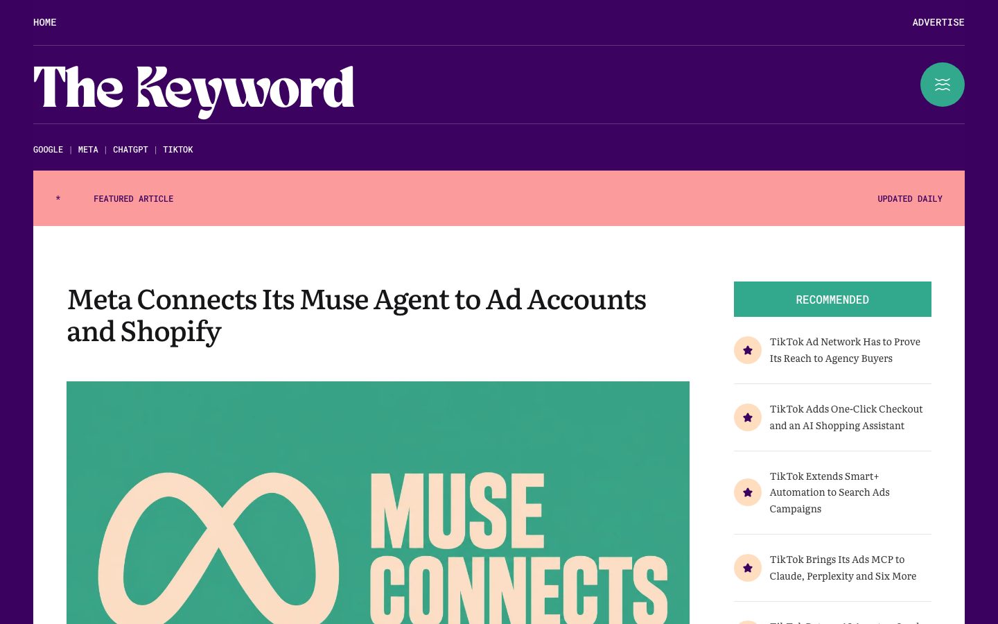 The Keyword's homepage at thekeyword.co.